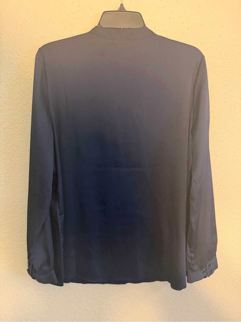 Chico's Navy Tie-Neck Long Sleeve Blouse - Picture 5 of 5